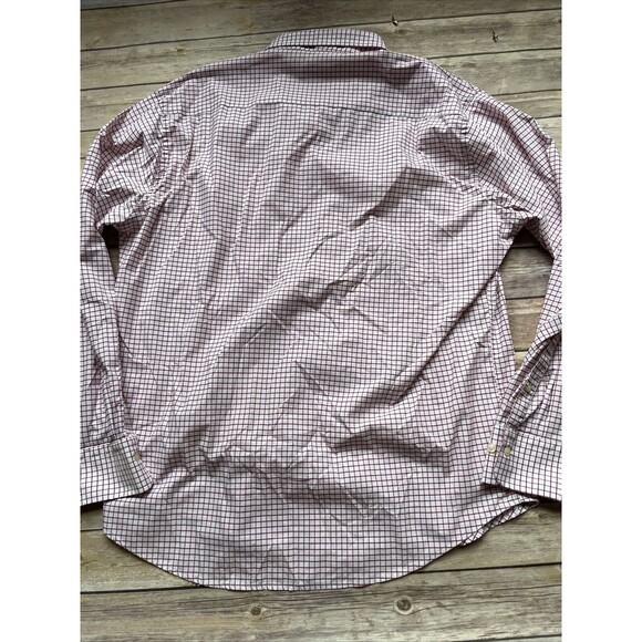Peter Millar Mens Shirt XL Red White Checker Long Sleeve Button Down - Picture 6 of 6